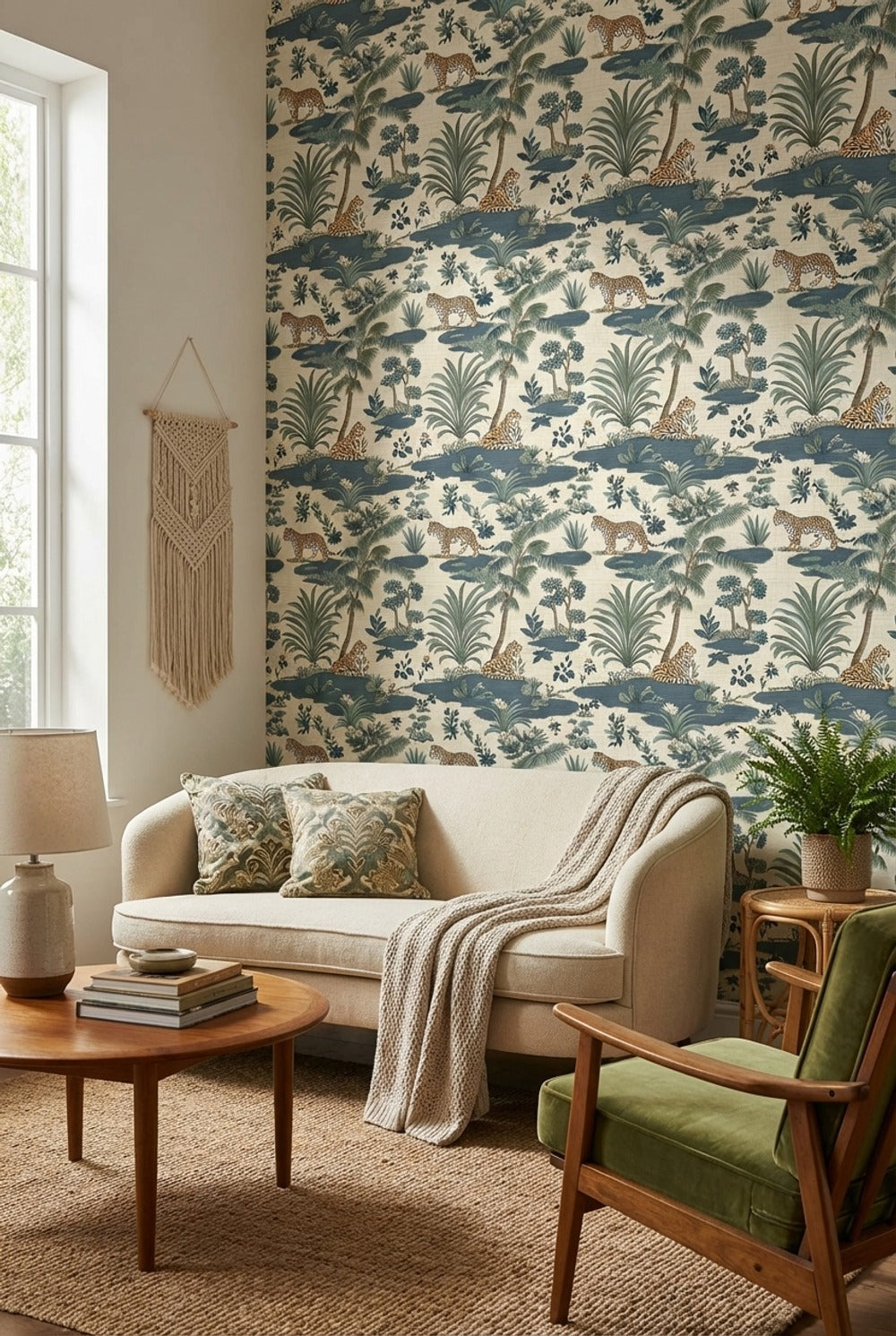 Shades Of Green Wallpaper Vintage Nature Wall Mural