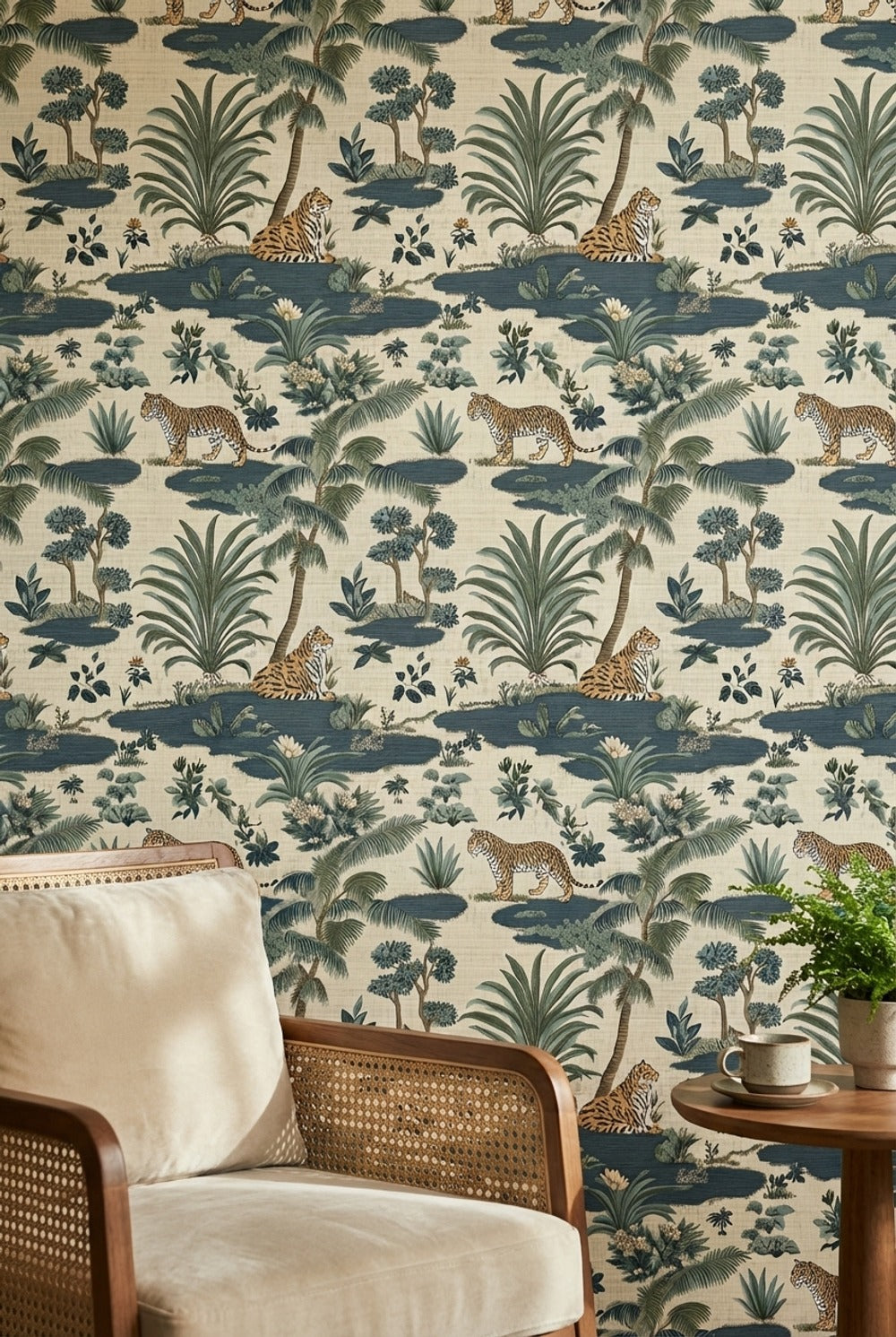 Shades Of Green Wallpaper Vintage Nature Wall Mural