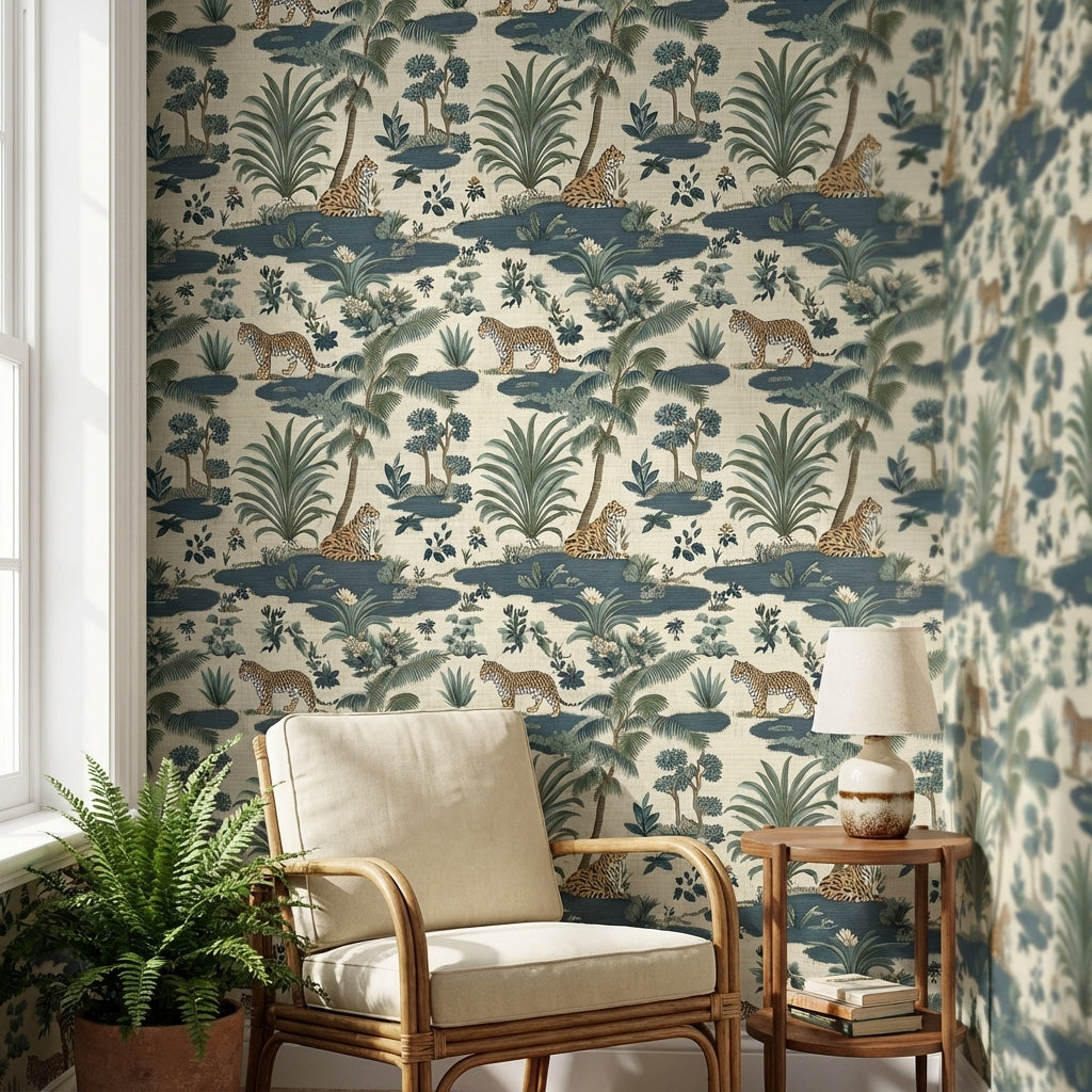 Shades Of Green Wallpaper Vintage Nature Wall Mural