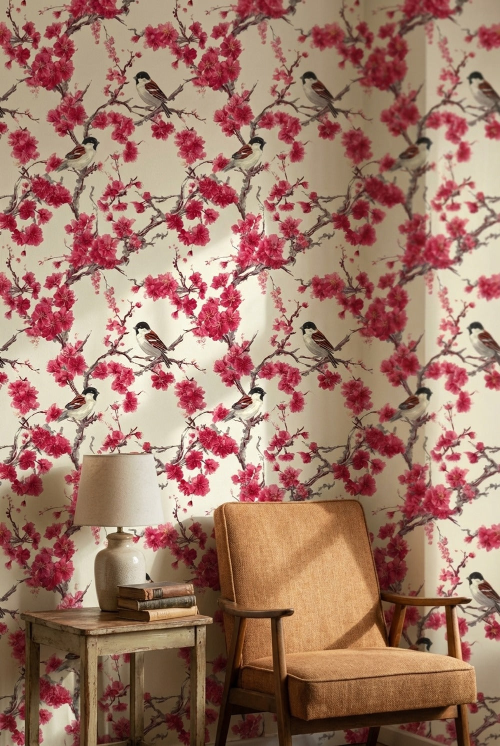 Birds Wallpaper Floral Removable Vintage Wall Mural