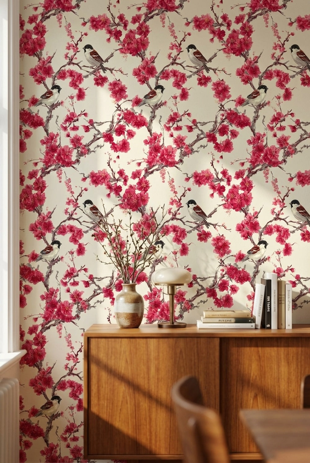 Birds Wallpaper Floral Removable Vintage Wall Mural