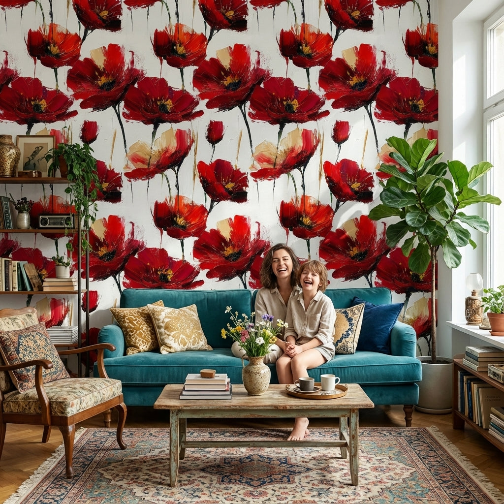 White Background Wallpaper Abstract Vibrant Wall Decor