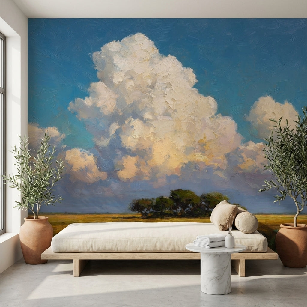 Clouds Wallpaper Landscape Impressionist Wall Mural
