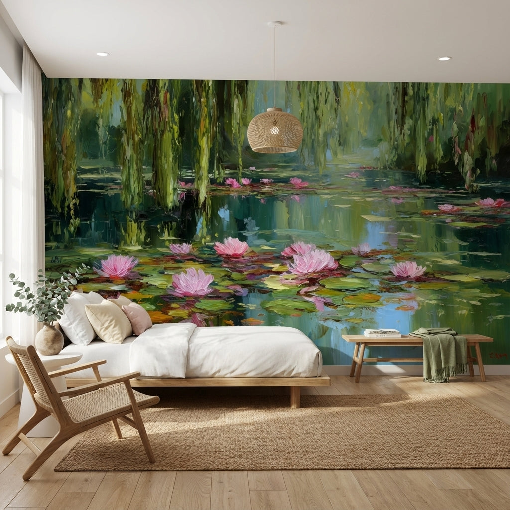 Shades Of Green Wallpaper Abstract Floral Wall Mural