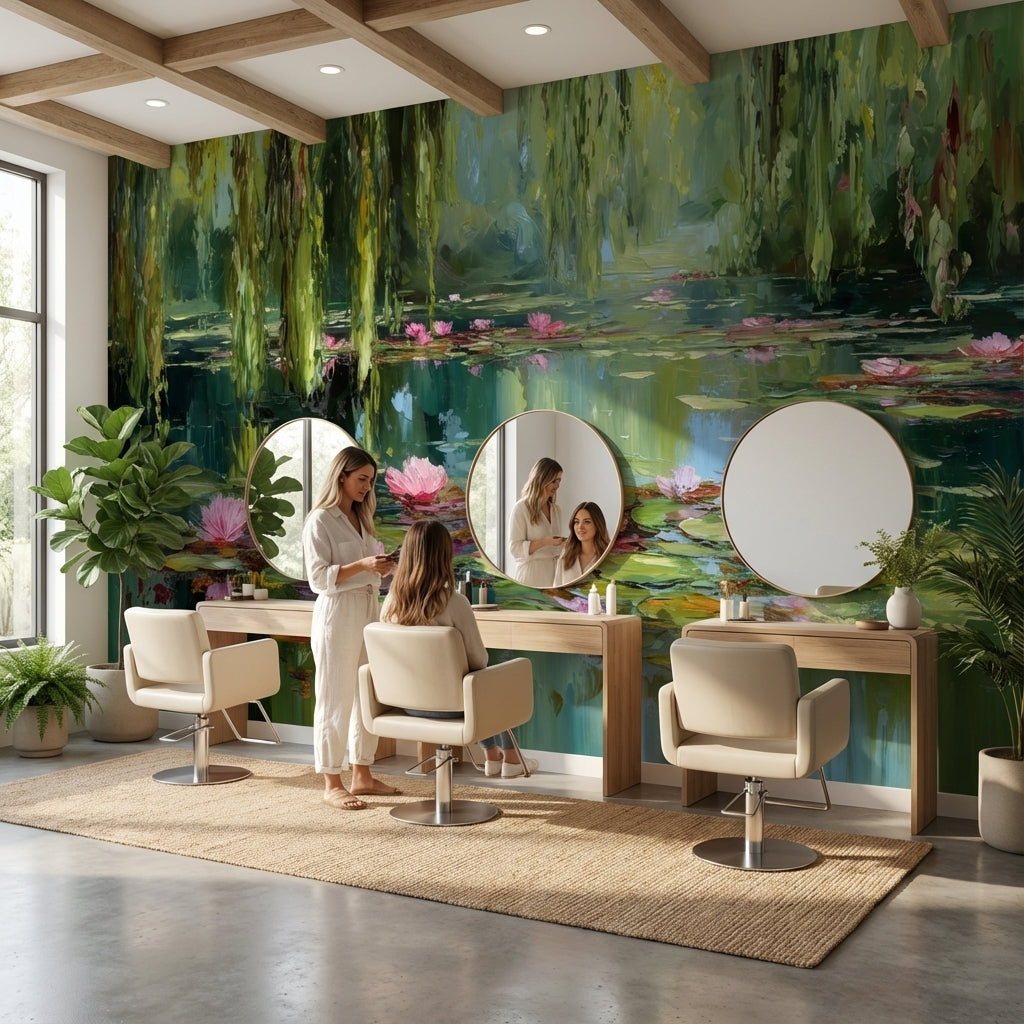 Shades Of Green Wallpaper Abstract Floral Wall Mural