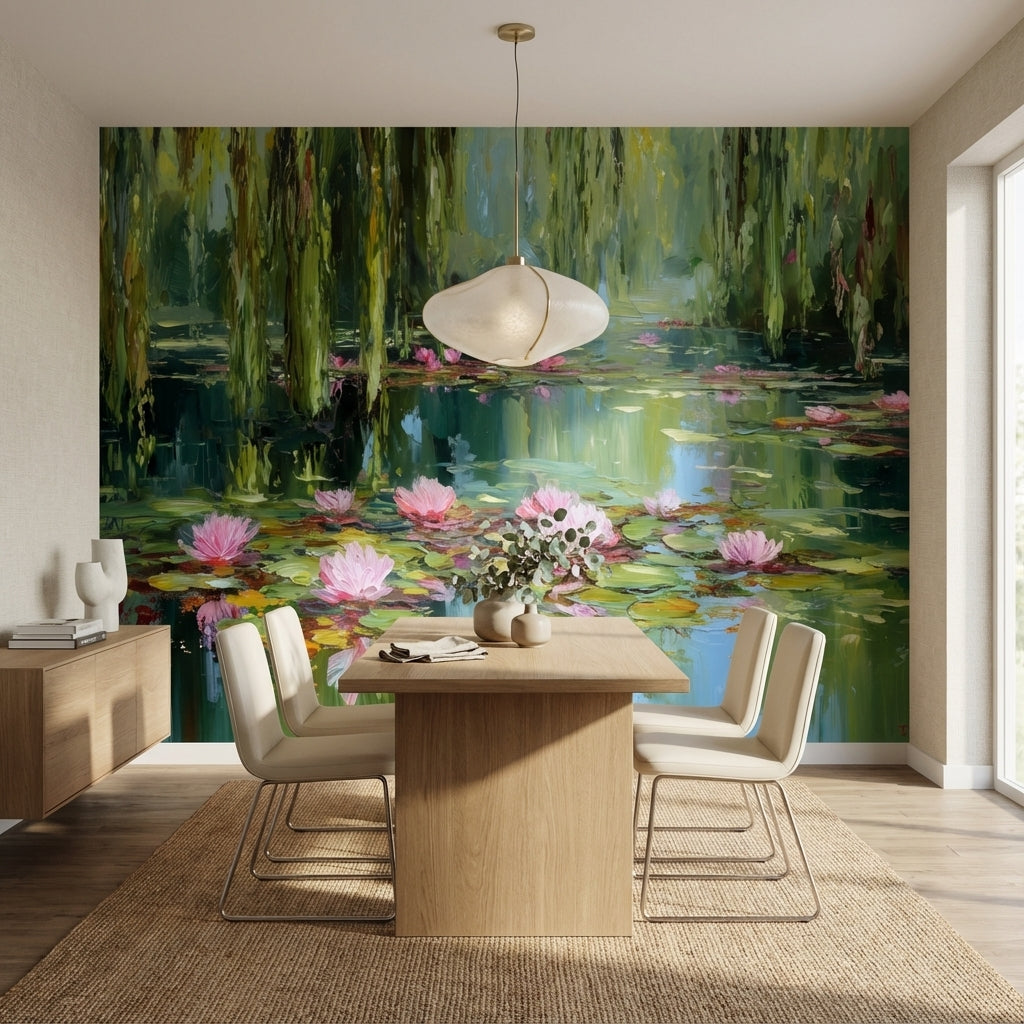 Shades Of Green Wallpaper Abstract Floral Wall Mural