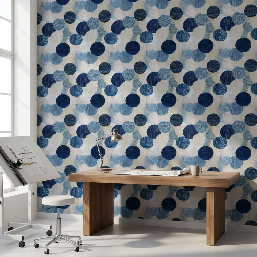 Geometric Wallpaper Abstract Circles Wall Decor