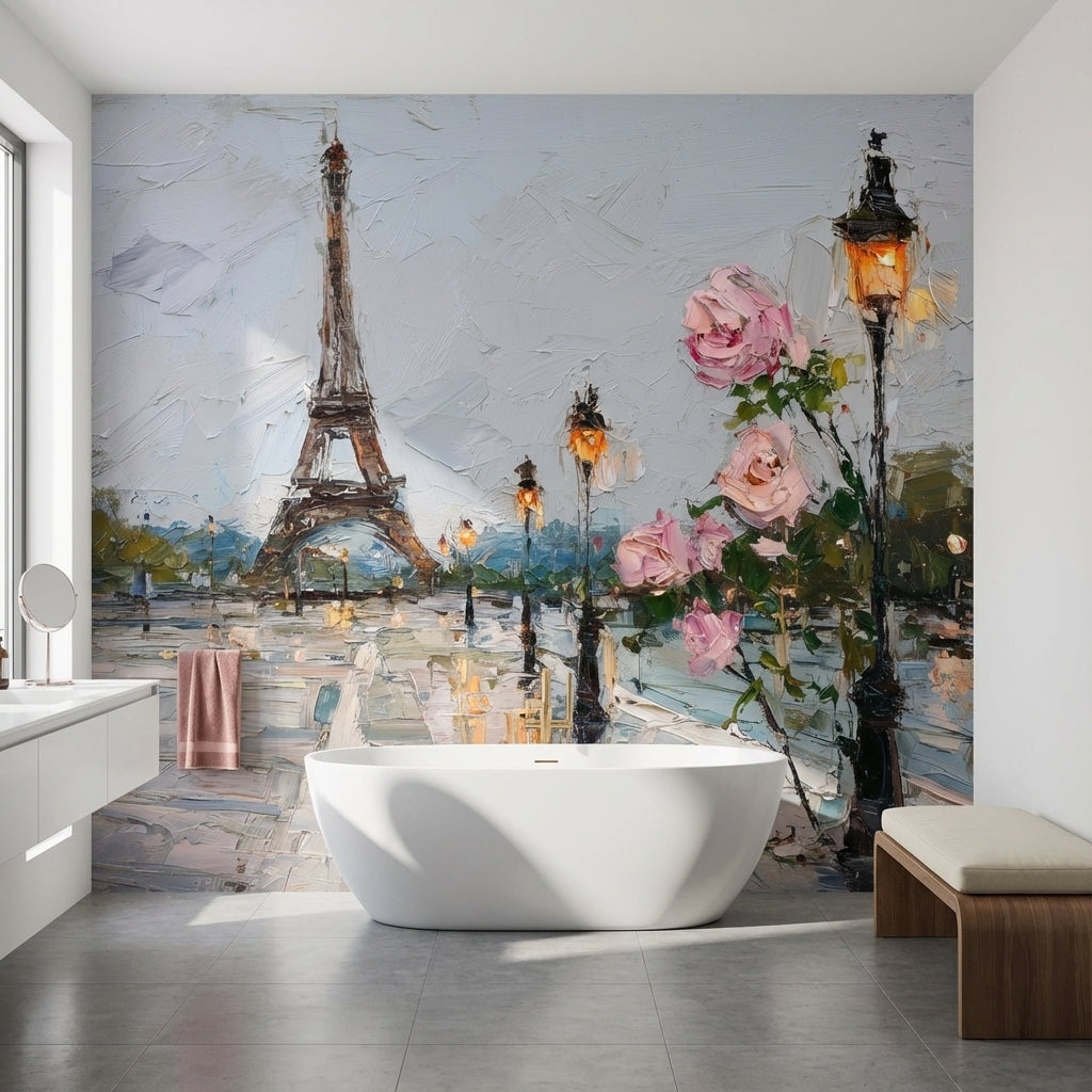 Eiffel Tower Wallpaper Paris Impressionism Wall Mural
