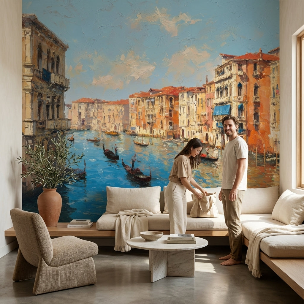 Venice Wallpaper Gondolas Canal Wall Mural