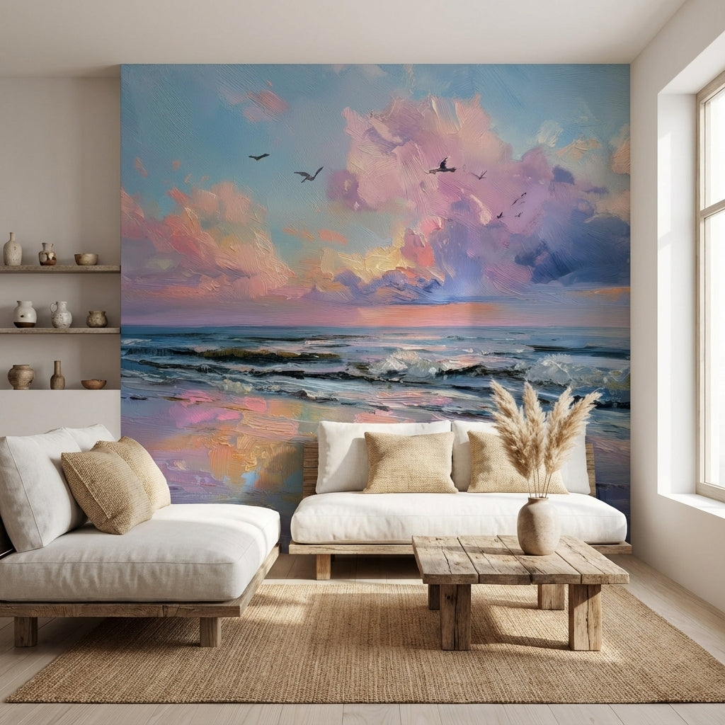 Seascape Wallpaper Sunset Ocean Wall Mural
