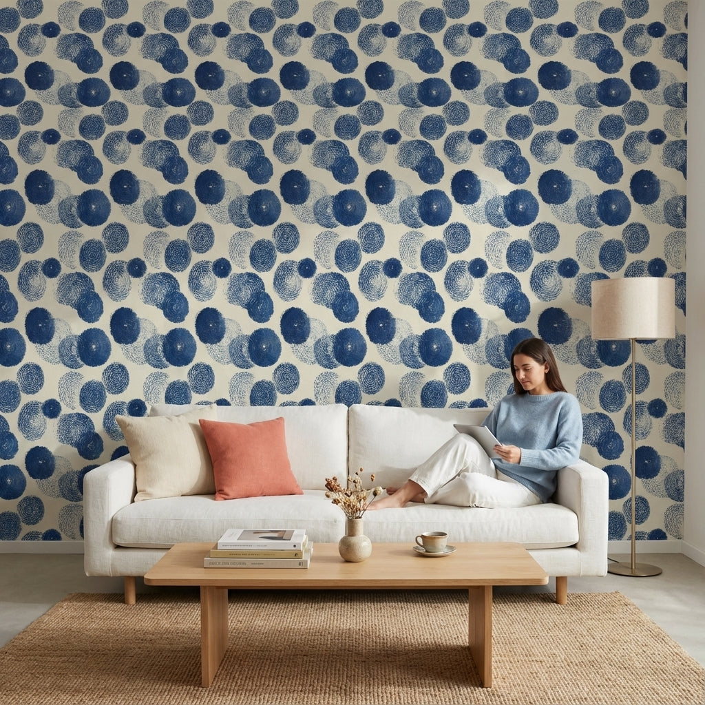 Geometric Wallpaper Circles Removable Abstract Wall Mural