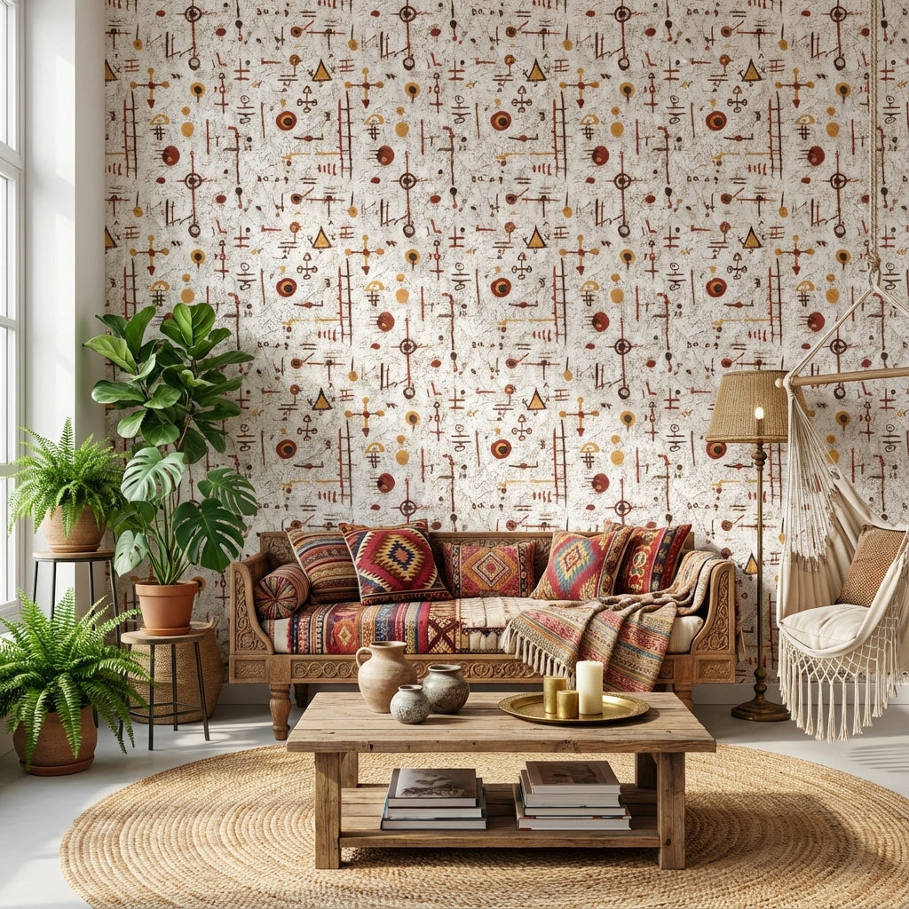 White Background Wallpaper Geometric Abstract Wall Decor
