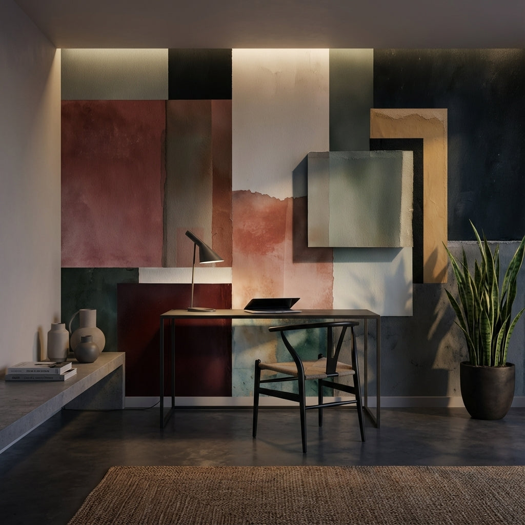 Geometric Wallpaper Abstract Minimalist Removable Wall Decor