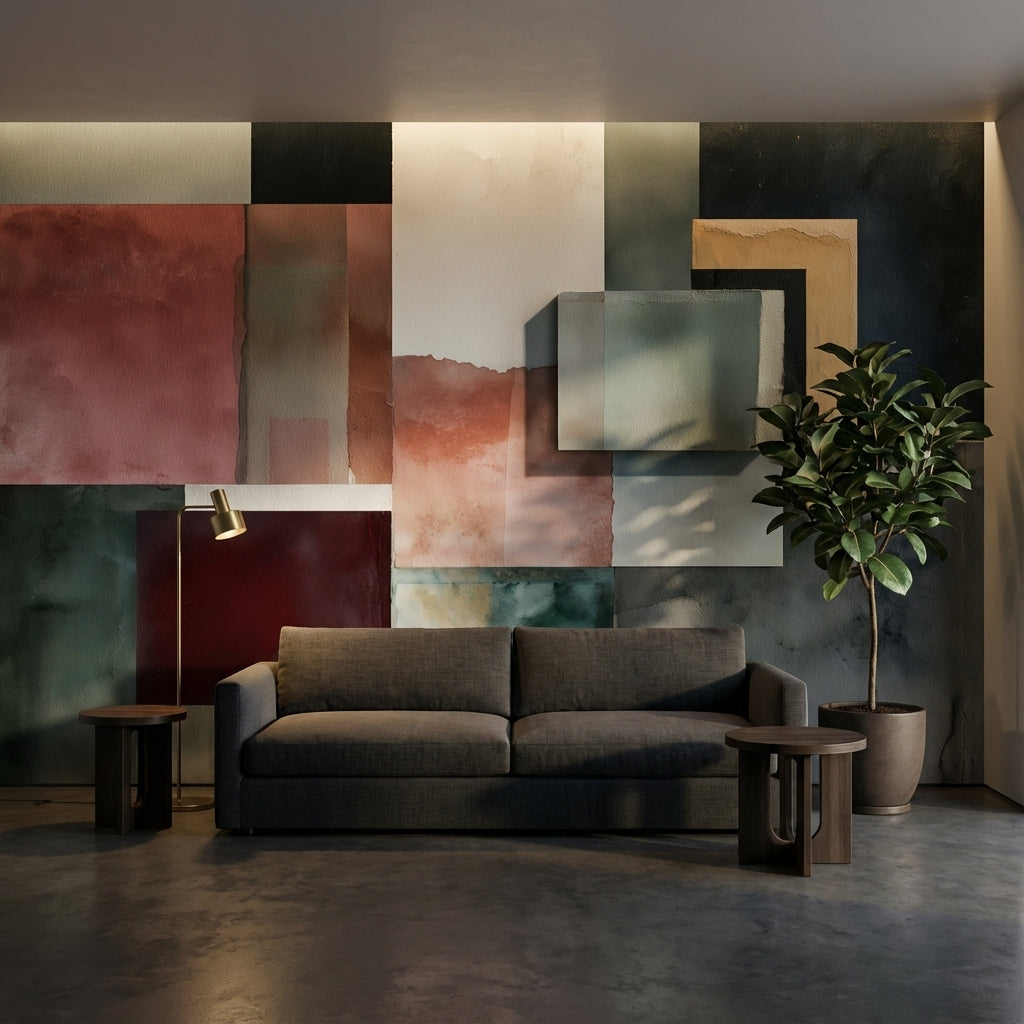 Geometric Wallpaper Abstract Minimalist Removable Wall Decor