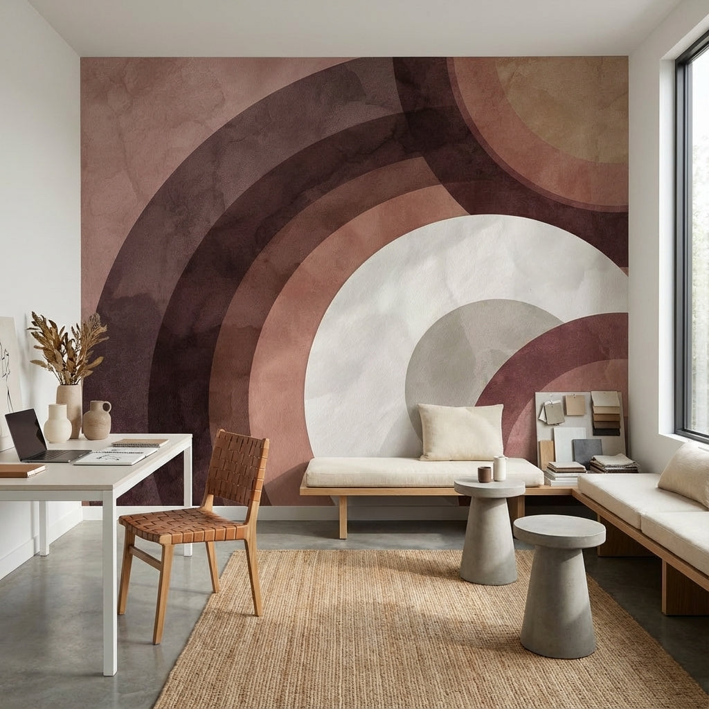 Modern Geometric Wallpaper Abstract Removable Circles Wall Mural