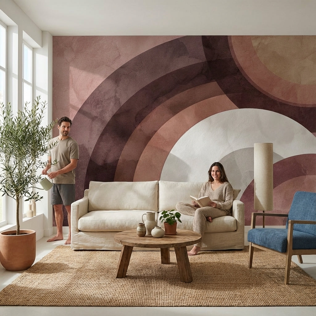 Modern Geometric Wallpaper Abstract Removable Circles Wall Mural
