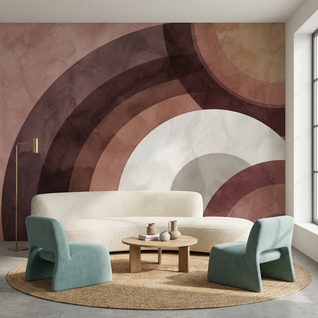Modern Geometric Wallpaper Abstract Removable Circles Wall Mural