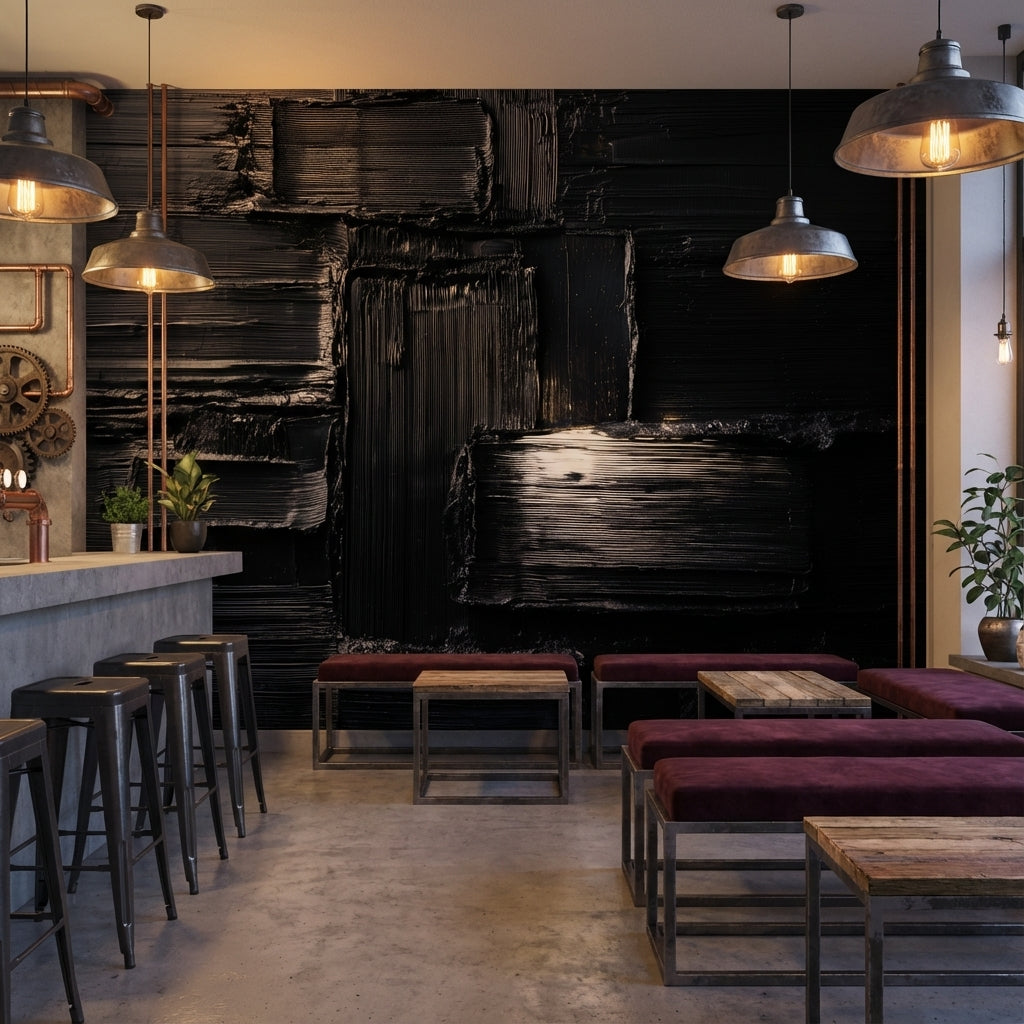 Abstract Wallpaper Black Modern Removable Wall Decor