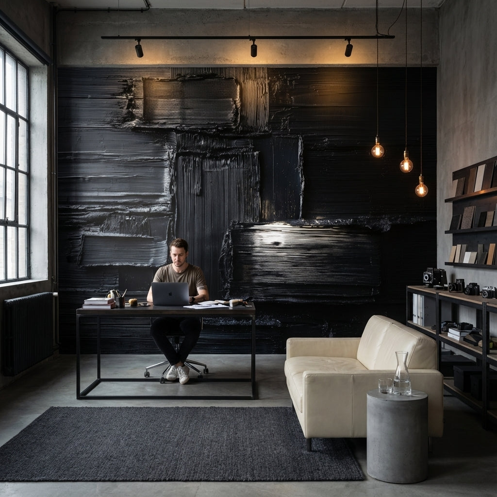 Abstract Wallpaper Black Modern Removable Wall Decor