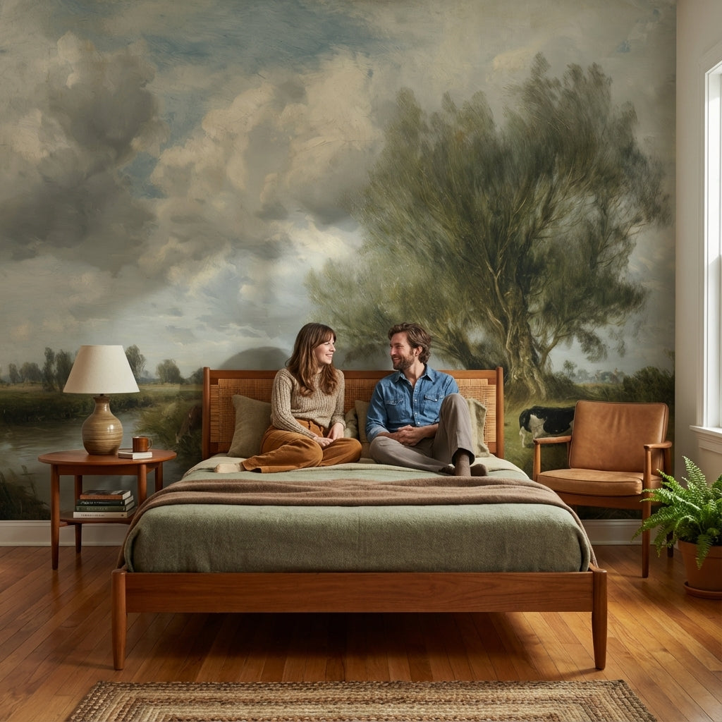 Shades Of Green Wallpaper Classic River Wall Mural