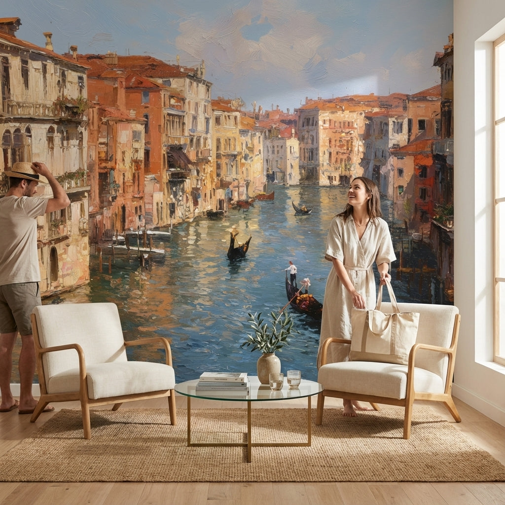 Venice Wallpaper Canal Removable Gondolas Wall Mural