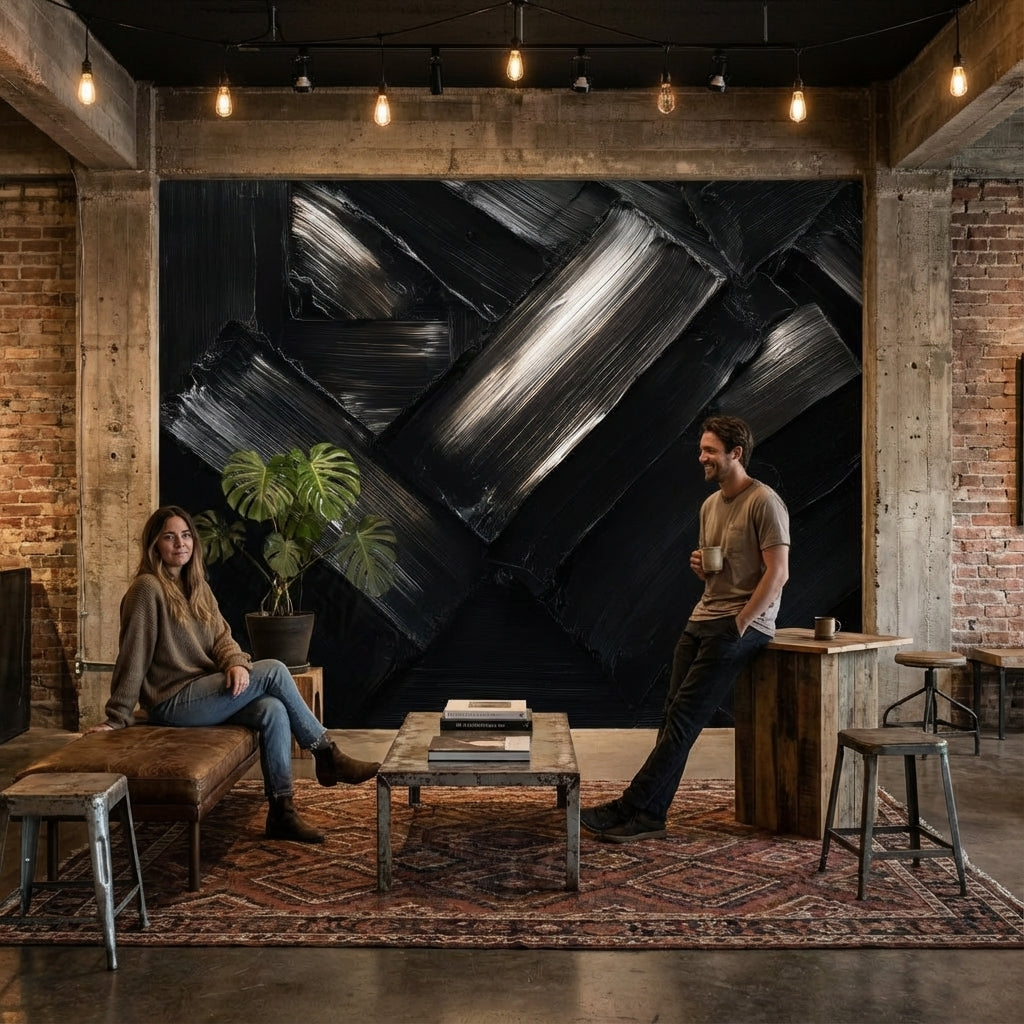 Abstract Wallpaper Black Removable Geometric Wall Mural