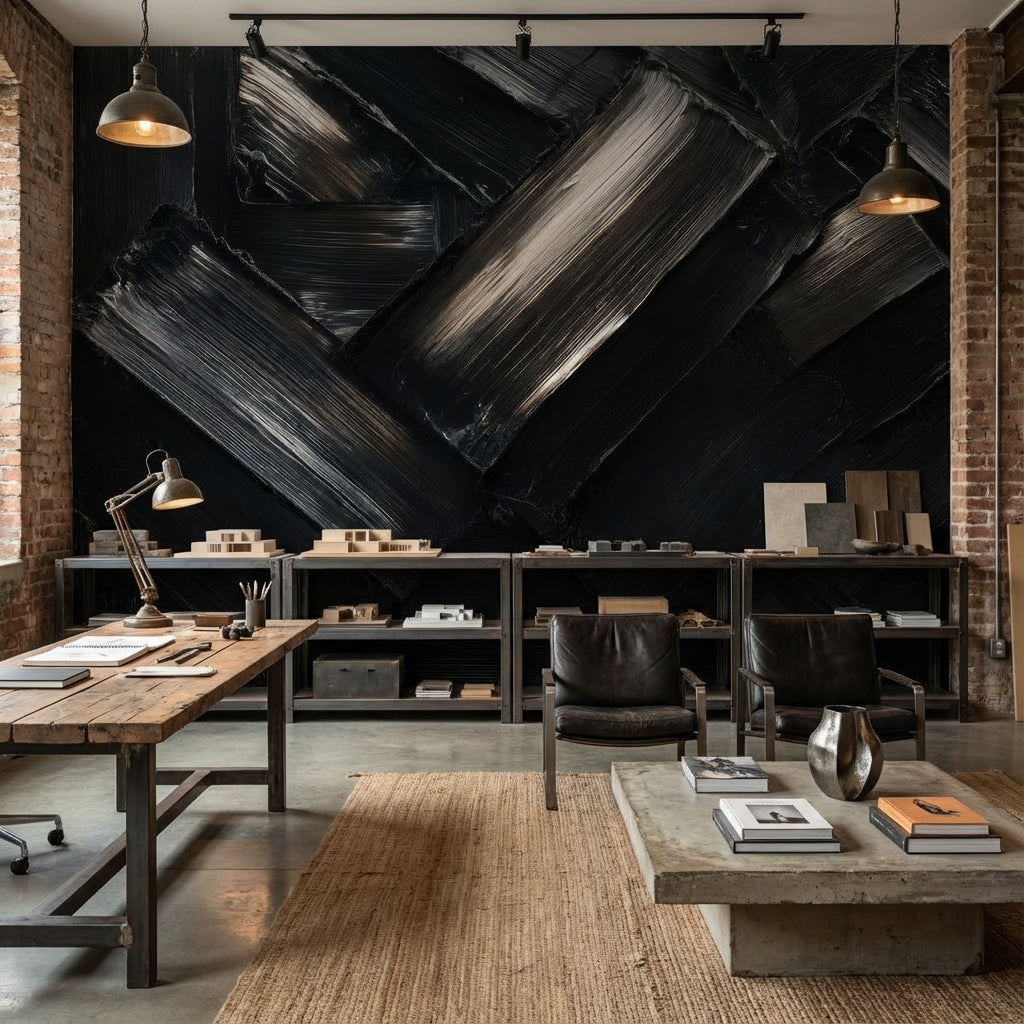 Abstract Wallpaper Black Removable Geometric Wall Mural