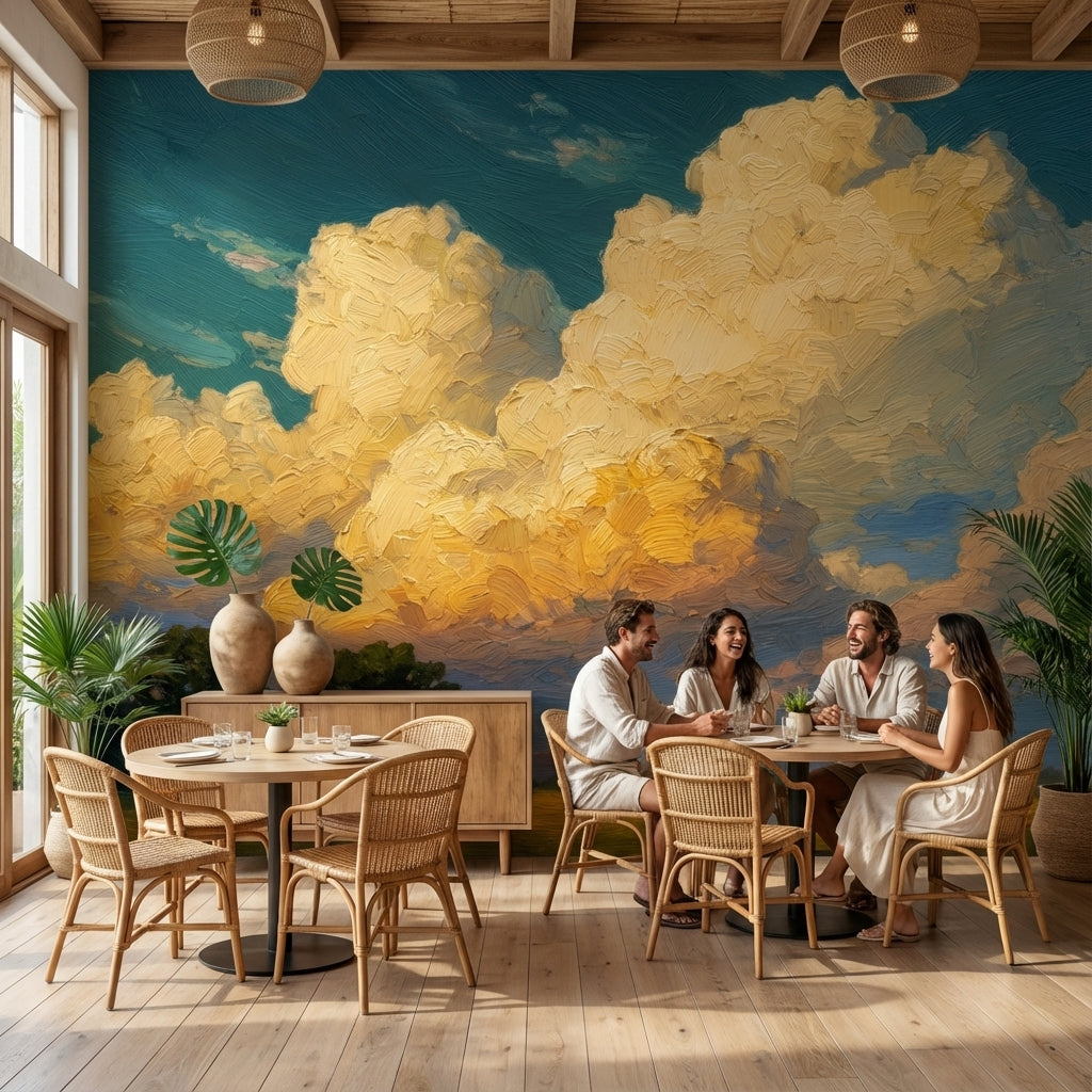 Landscape Wallpaper Clouds Sky Removable Wall Decor