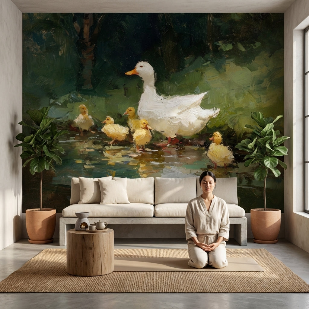 Duck Wallpaper Pond Nature Removable Wall Decor