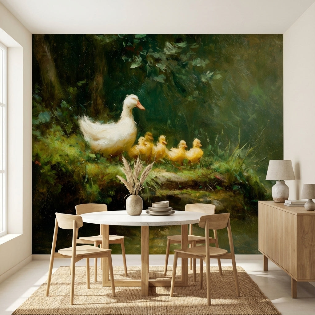 Duck Wallpaper Ducklings Nature Removable Wall Decor