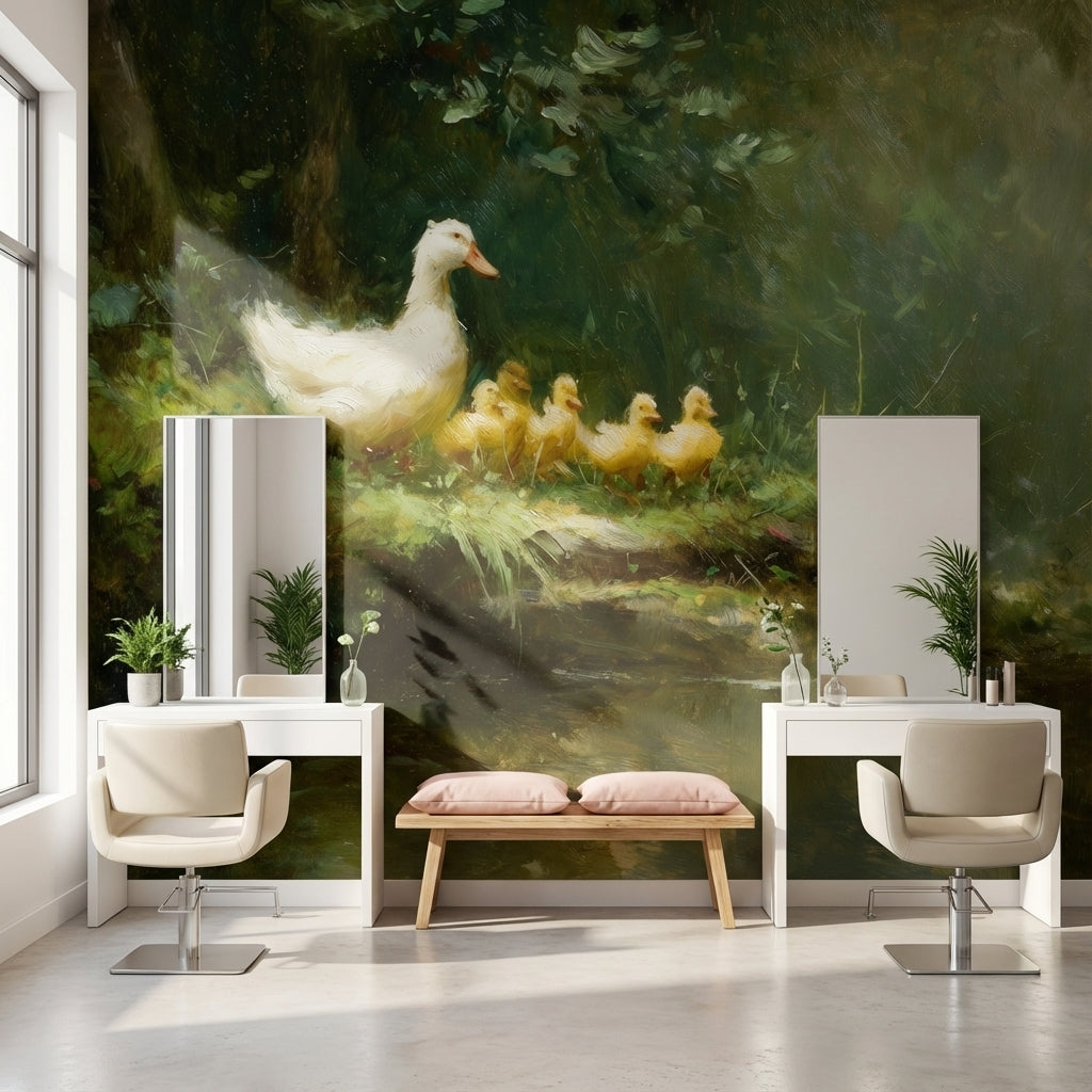 Duck Wallpaper Ducklings Nature Removable Wall Decor