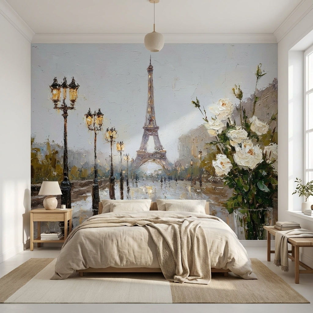 Eiffel Tower Wallpaper Paris Impressionism Wall Mural