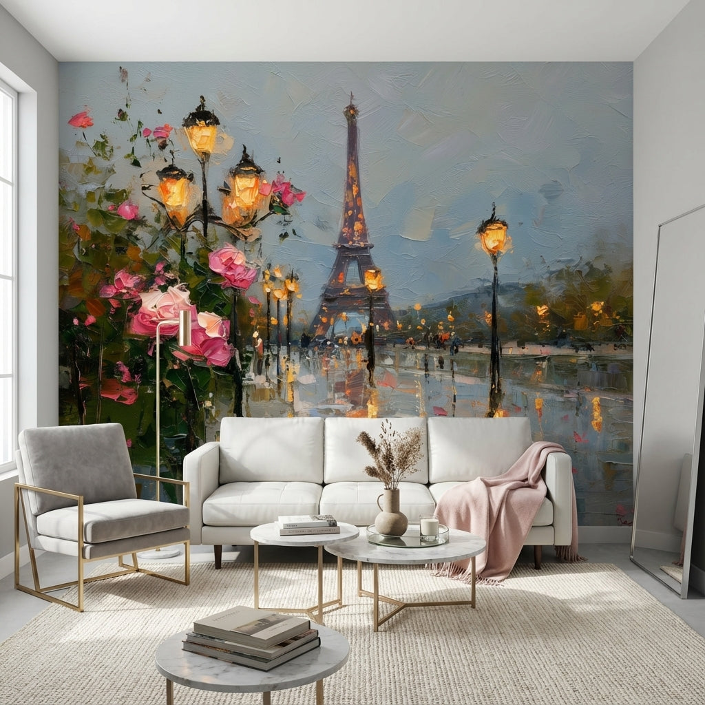 Paris Wallpaper Impressionism Romantic Wall Decor