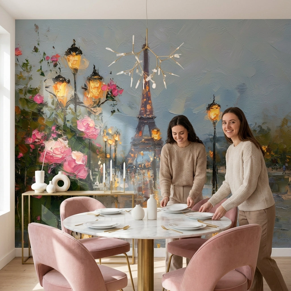 Paris Wallpaper Impressionism Romantic Wall Decor