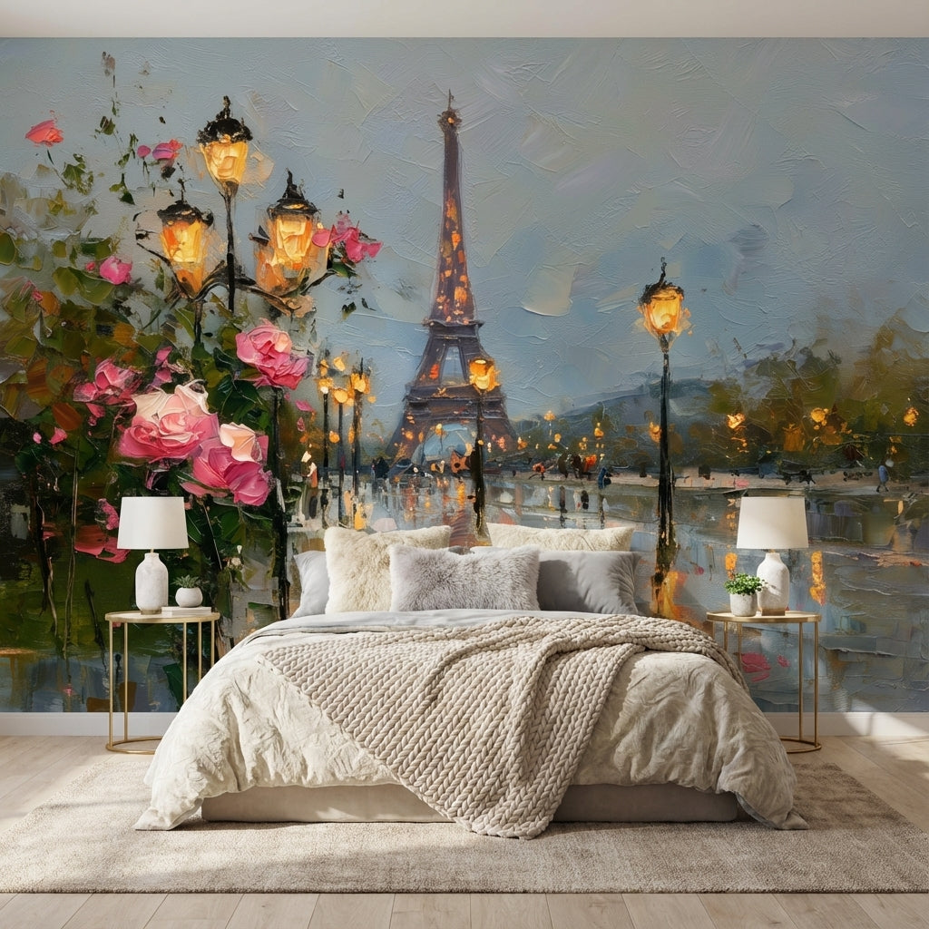 Paris Wallpaper Impressionism Romantic Wall Decor
