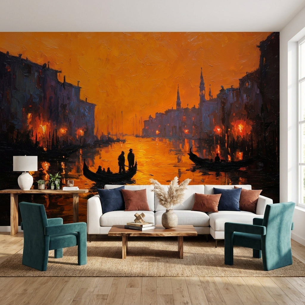 Gondolas Wallpaper Canal Removable European Wall Mural
