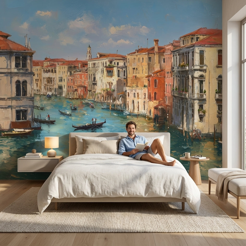 Venice Wallpaper Canal Gondolas Removable Wall Decor