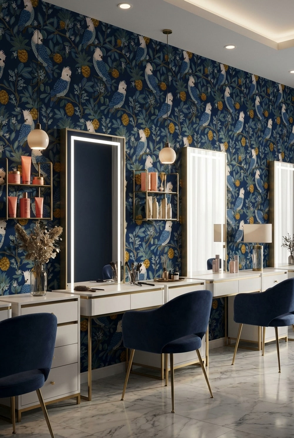 Tropical Wallpaper Cockatoos Removable Foliage Wall Mural