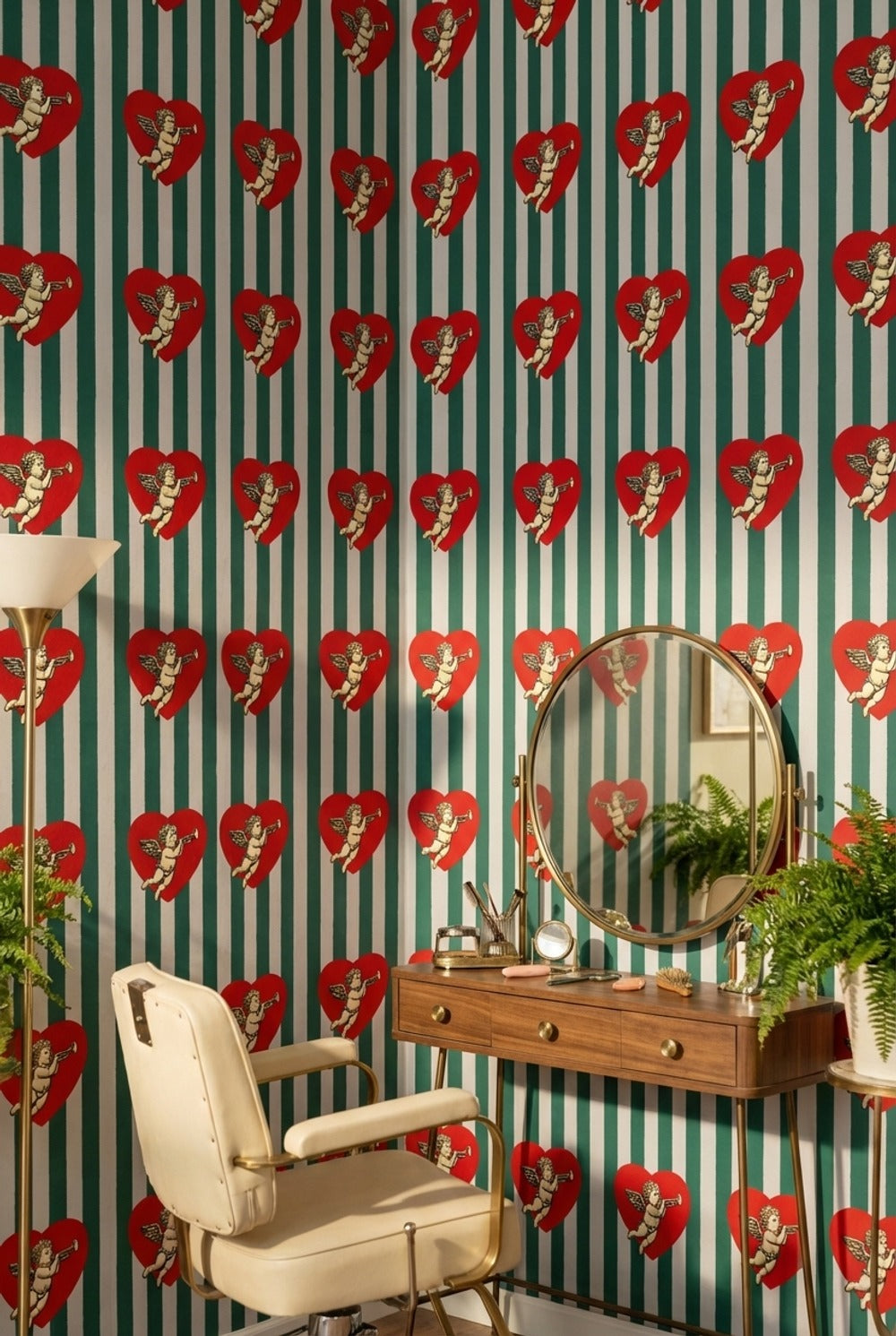 Cherub Wallpaper Heart Eclectic Decorative Mural