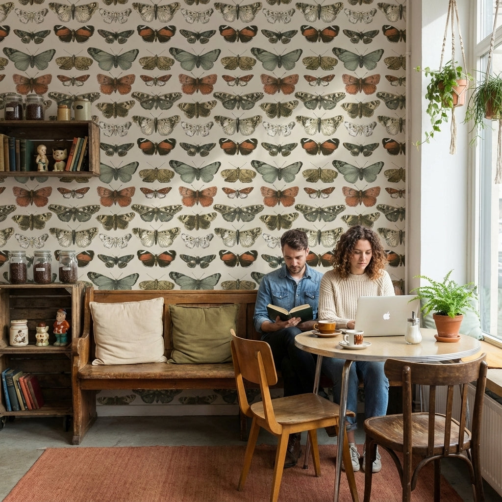 Butterflies Wallpaper Vintage Removable Nature Wall Mural