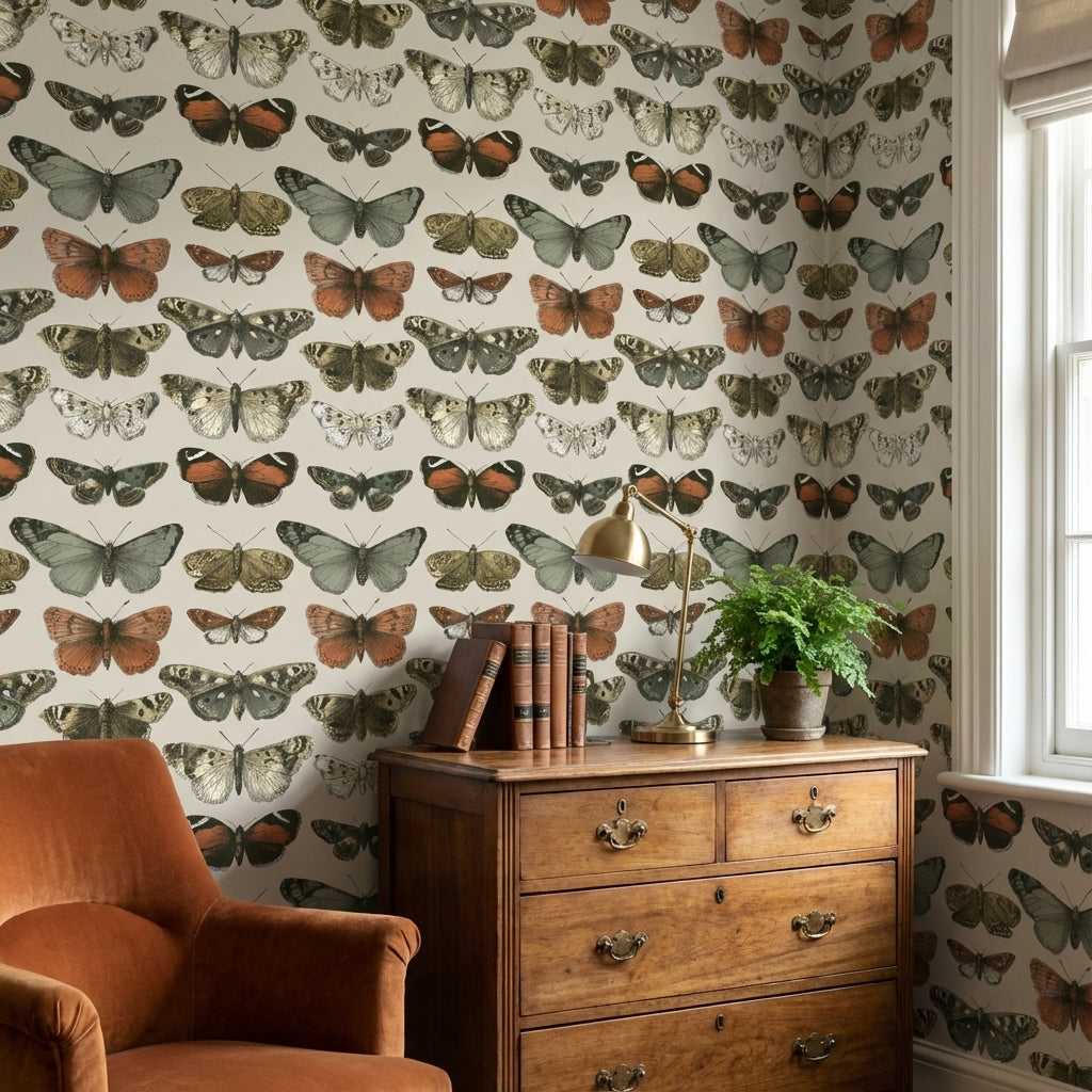 Butterflies Wallpaper Vintage Removable Nature Wall Mural
