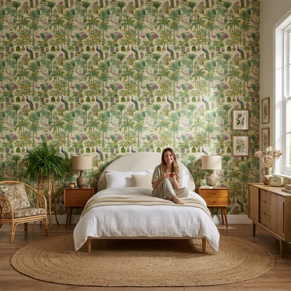 Vintage Wallpaper Shades Removable Green Wall Mural