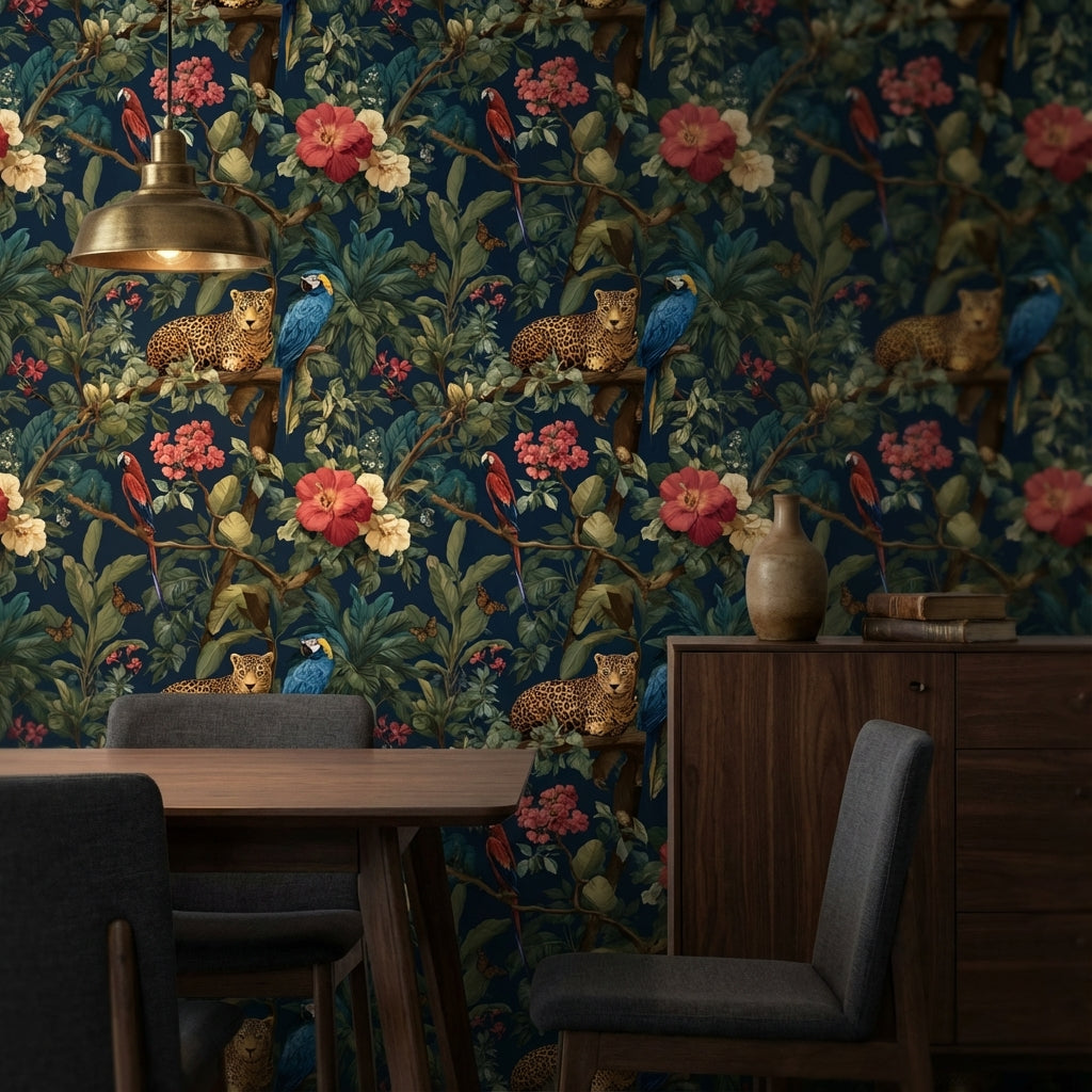 Tropical Wallpaper Flora Fauna Decorative Mural