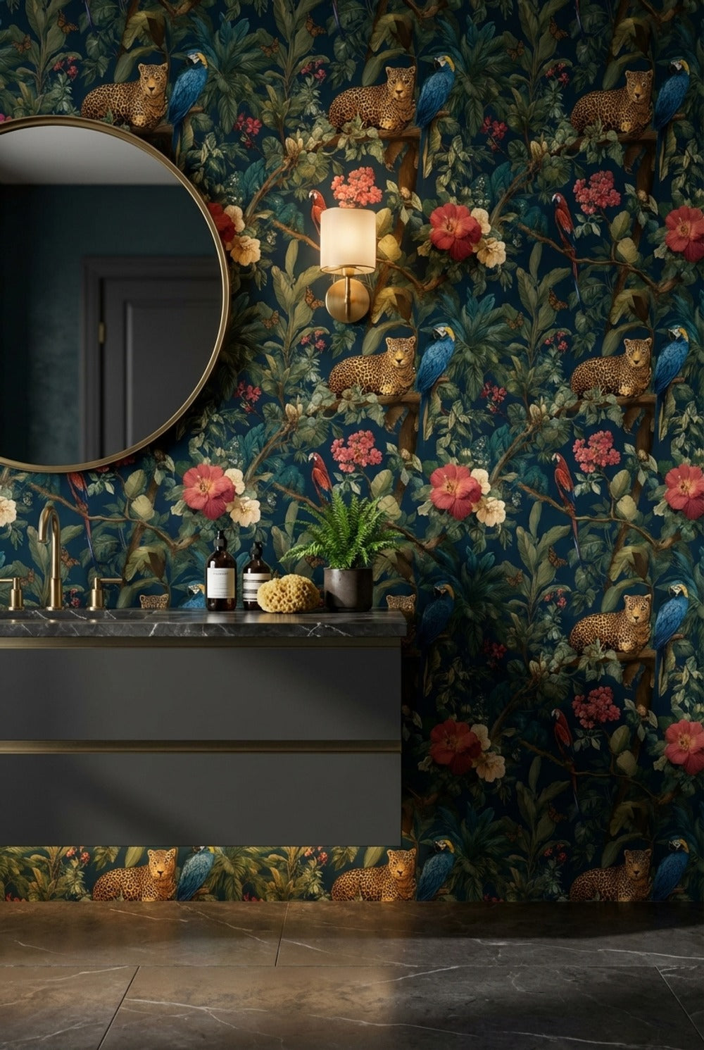 Tropical Wallpaper Flora Fauna Decorative Mural