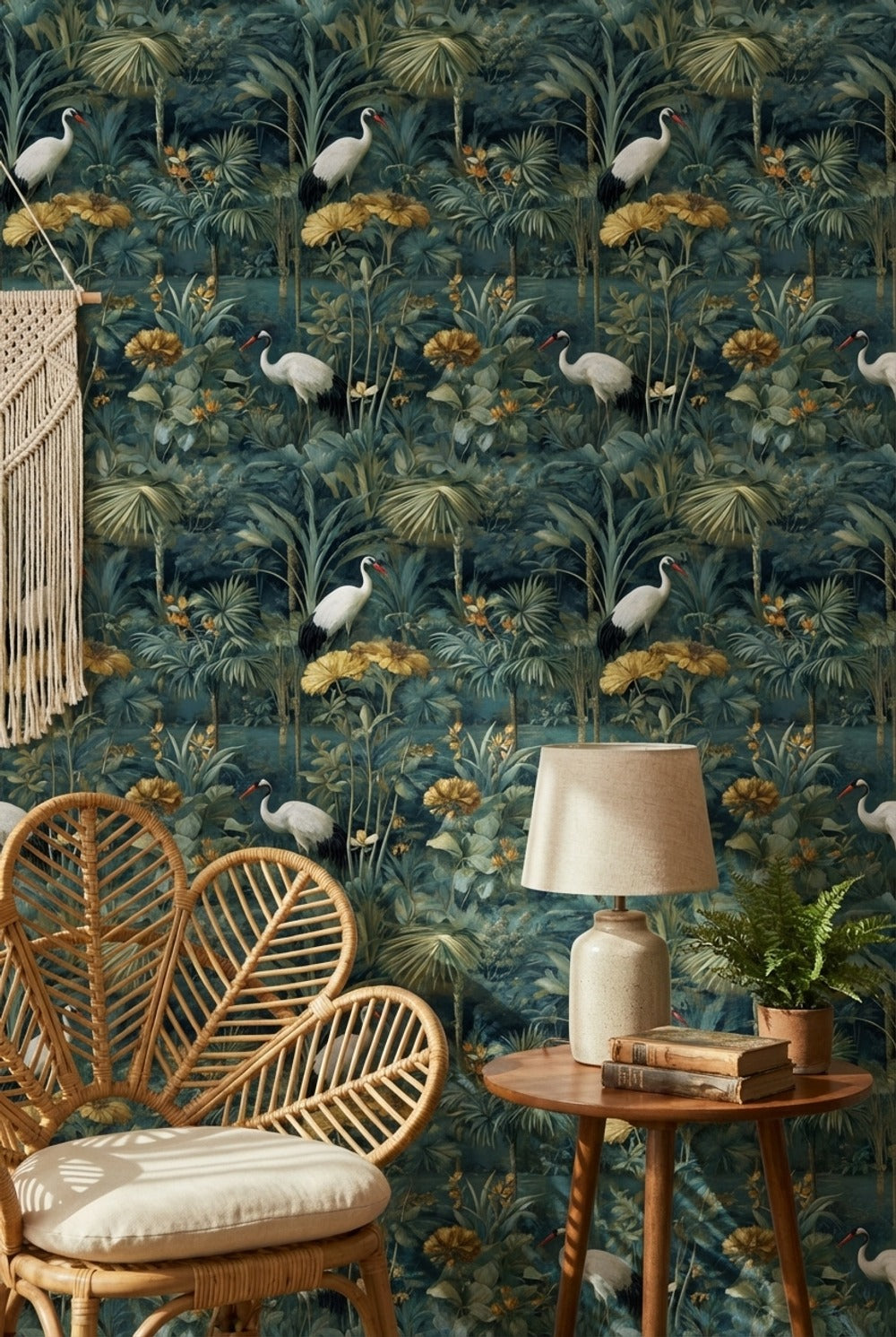 Tropical Birds Wallpaper Palm Leaves Removable Floral Wall Mural