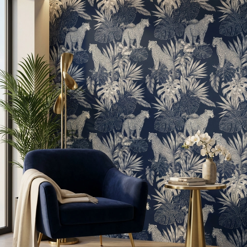 Leopards Wallpaper Tropical Jungle Decorative Mural