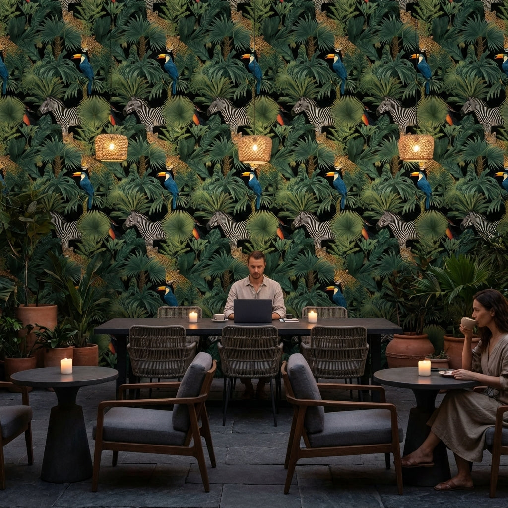 Jungle Wildlife Wallpaper Tropical Leopard Wall Mural