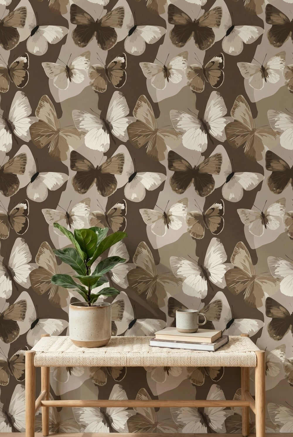 Abstract Wallpaper Brown Modern Decorative Mural