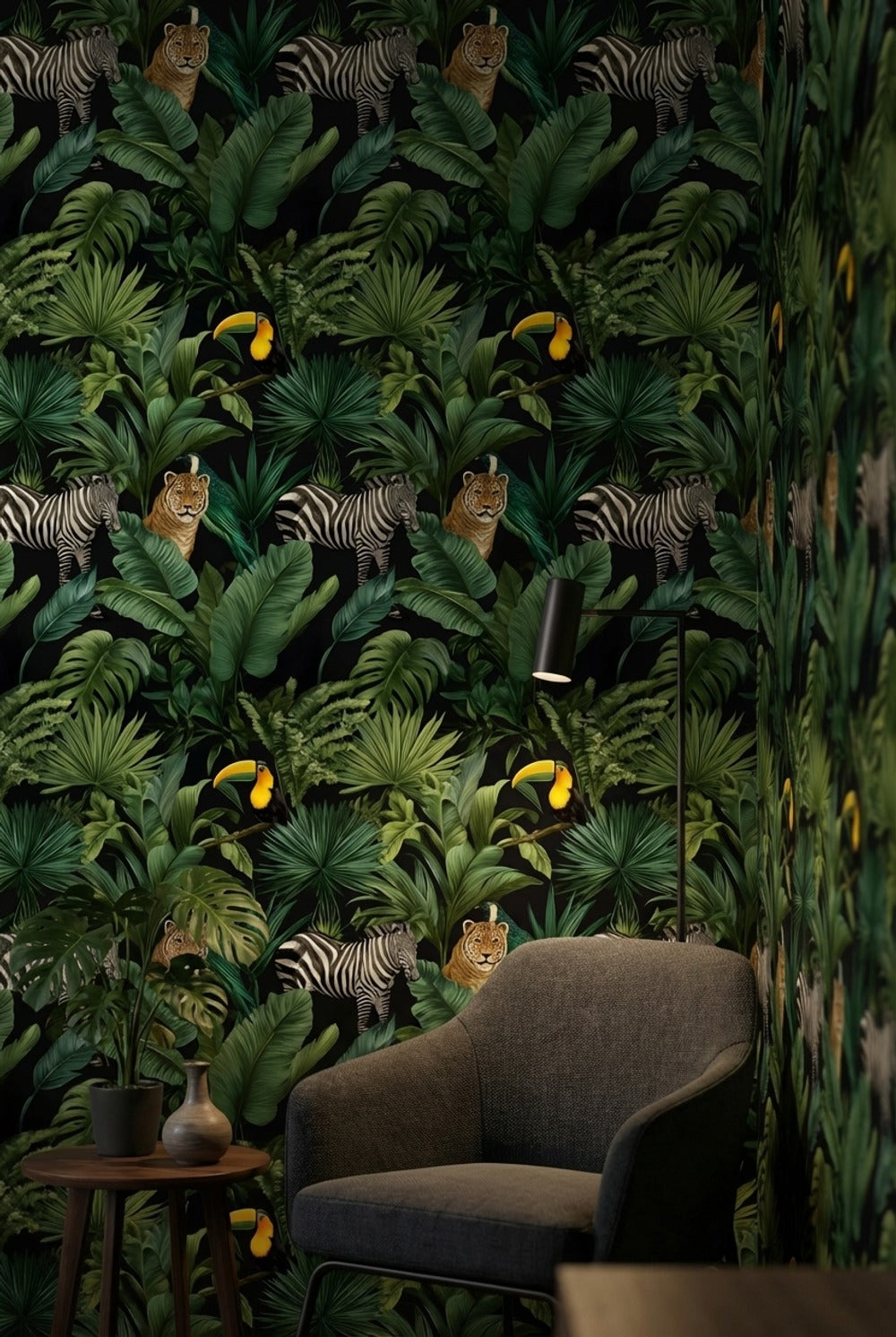 Shades Of Green Wallpaper Tropical Removable Animal Wall Mural