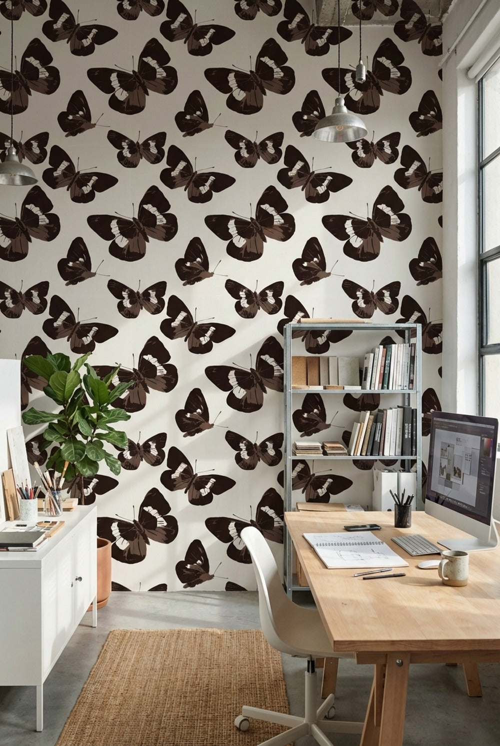 Butterflies Wallpaper Modern Minimalist Removable Wall Decor